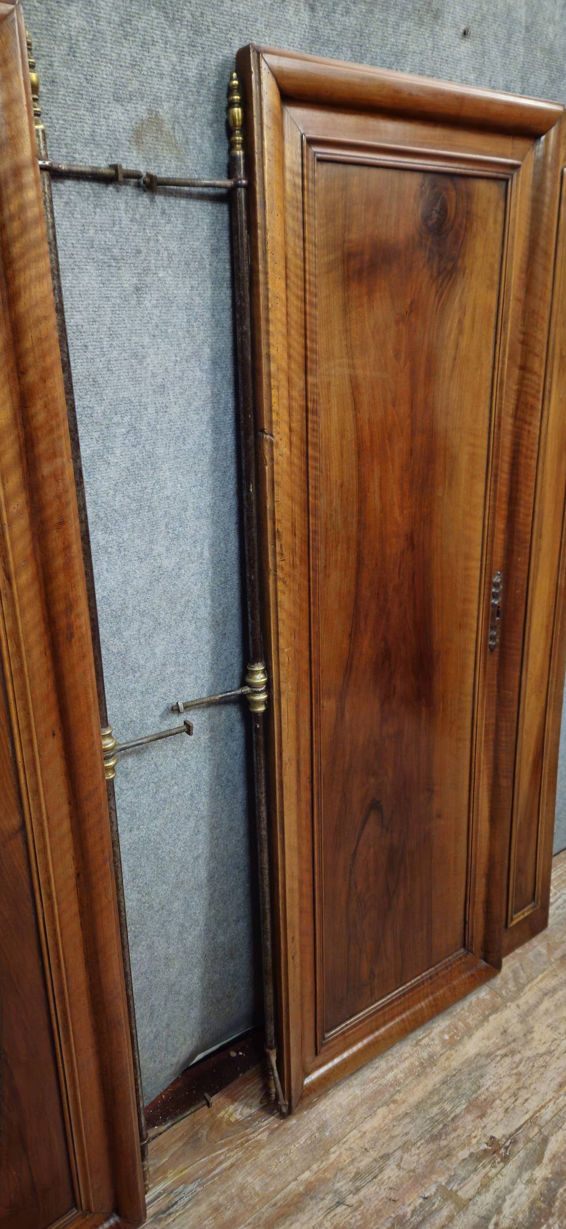 Pair of walnut wardrobe doors, dated 1895 / for cupboard