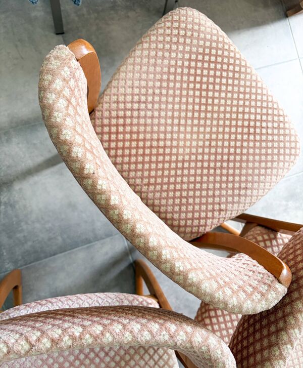 Lot de 3 chaises traineau SELF , dlg de Baumann , 1970'