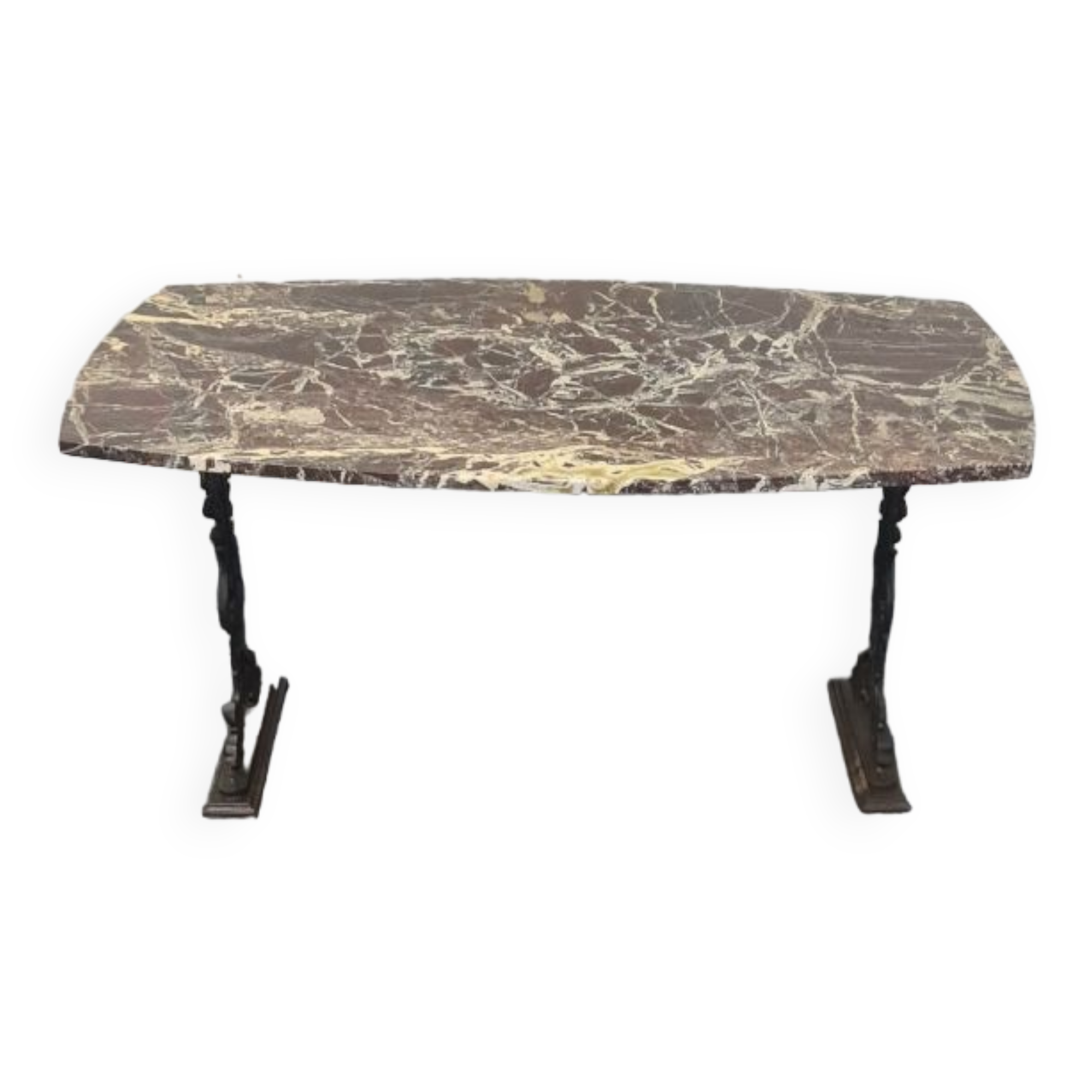 Vintage cast iron and stone garden table