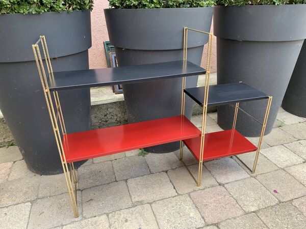 Étagère string noir et rouge, 1960