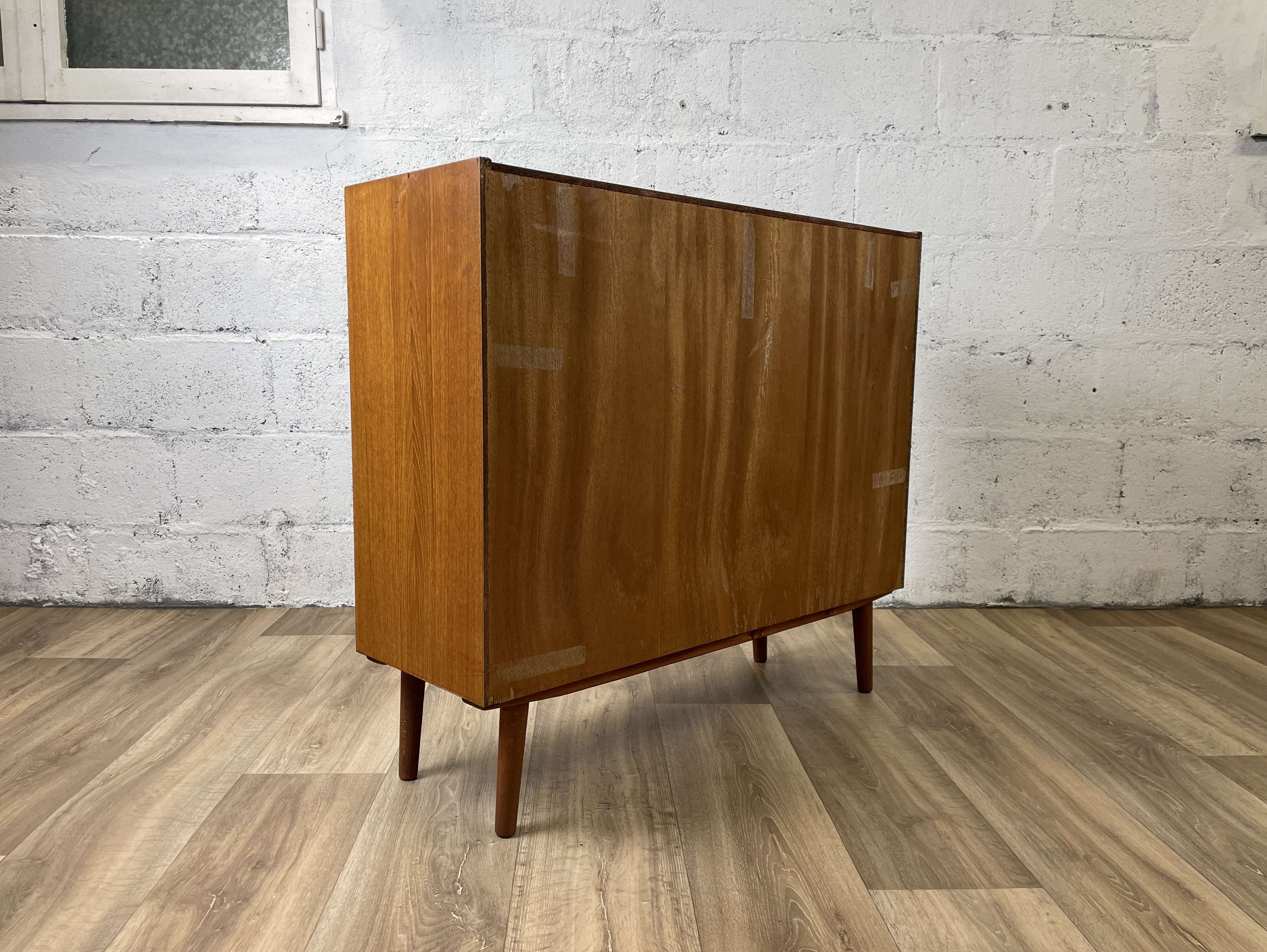 Vintage scandinavian teak sideboard bookcase, 60s
