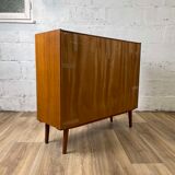 Vintage scandinavian teak sideboard bookcase, 60s