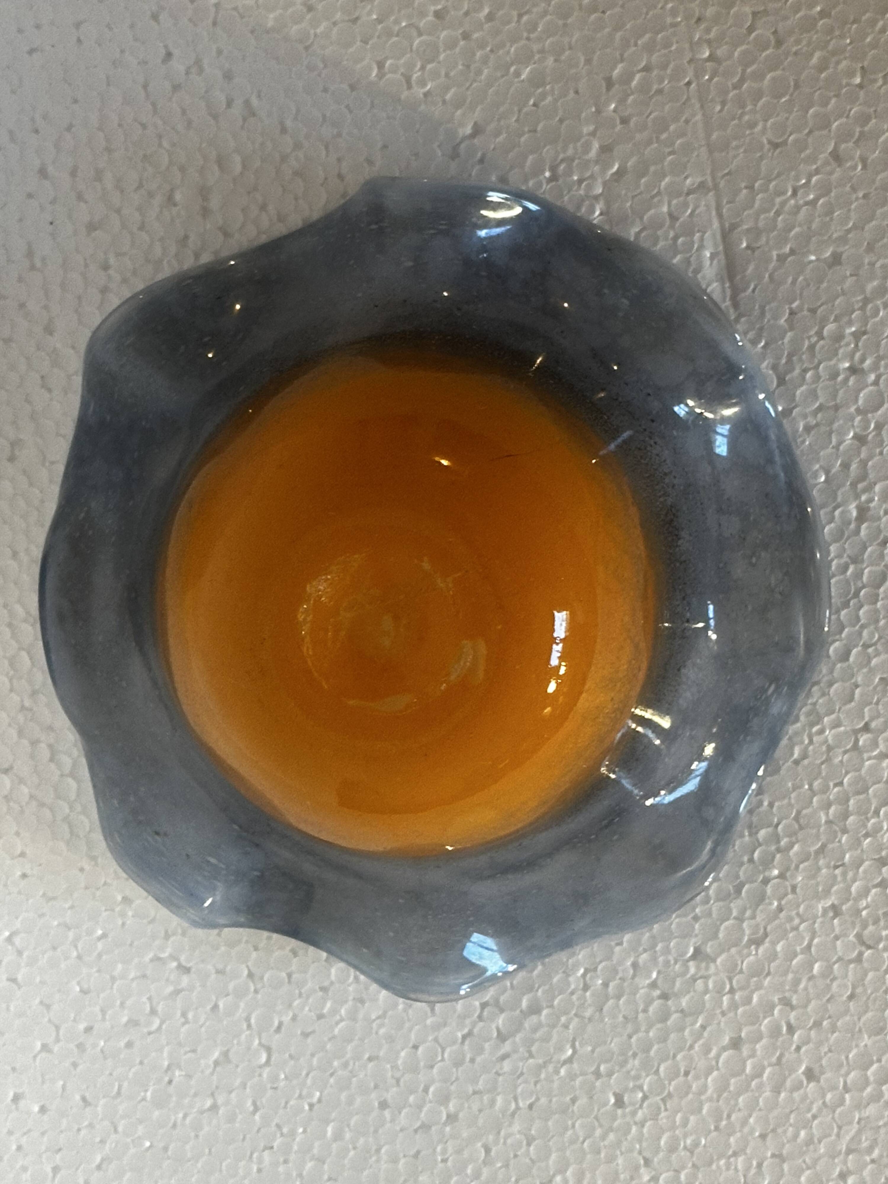 Vintage glass trinket dish signed Gambier