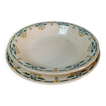 Set of 2 serving dishes in ironstone from Choisy-le-Roi.