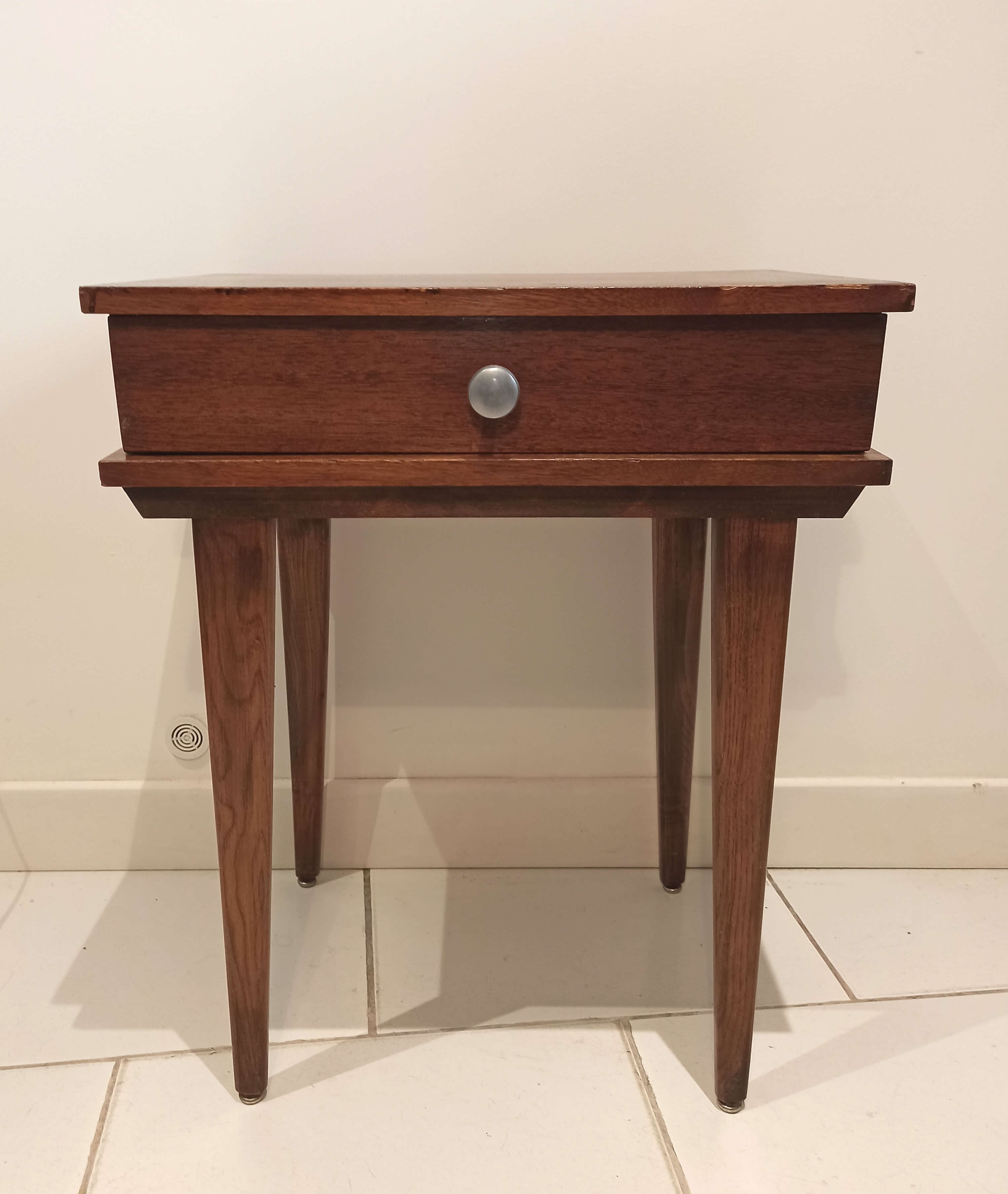 Bedside vintage nightstand compass legs drawer Stella