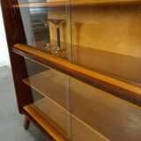 Donker vintage fineer design vitrinekast Jirak, boekenkast