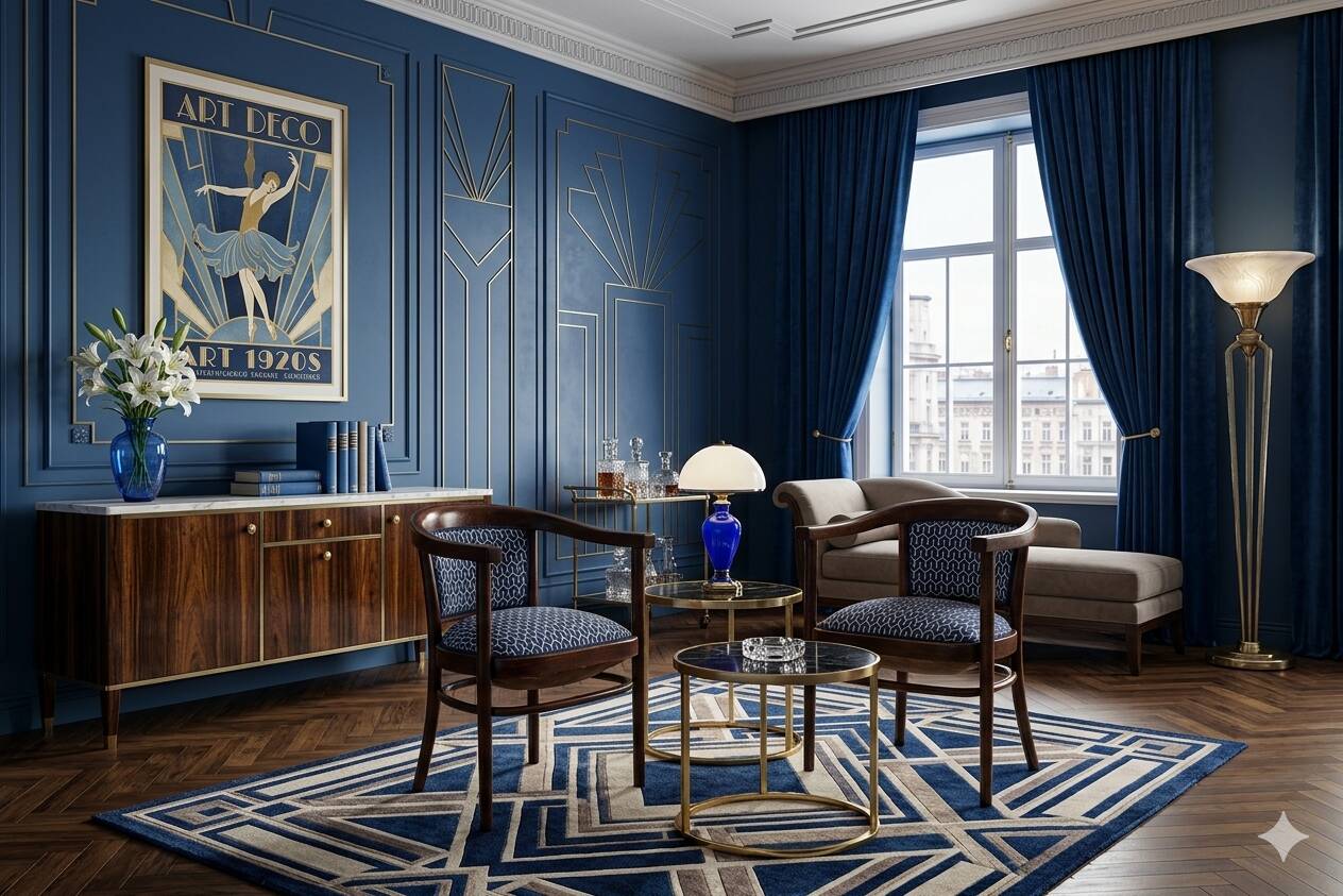 Pair of restored Art Deco style Thonet armchairs in jacquard.