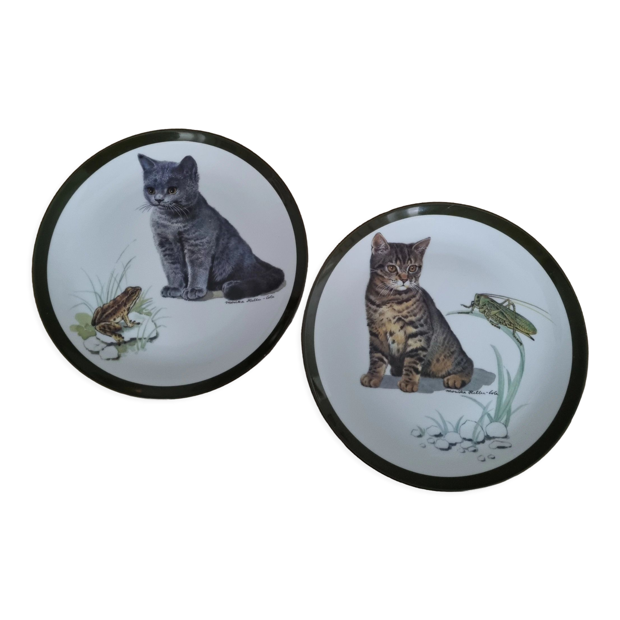Porcelain cat decorative plates
