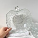 Vintage glass apple dessert set – 1 salad bowl + 5 bowls