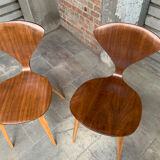 Series of 6 Norman Cherner chairs for Plycraft USA in teak, 1960s