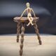 Half-round tripod stool feet balls
