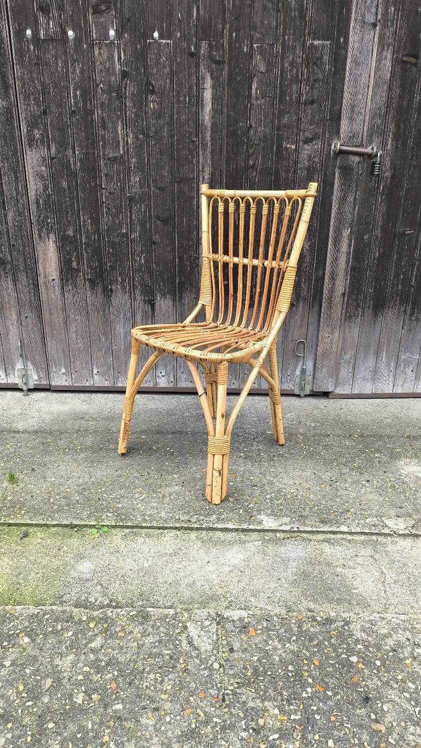 Chaise en rotin 1960