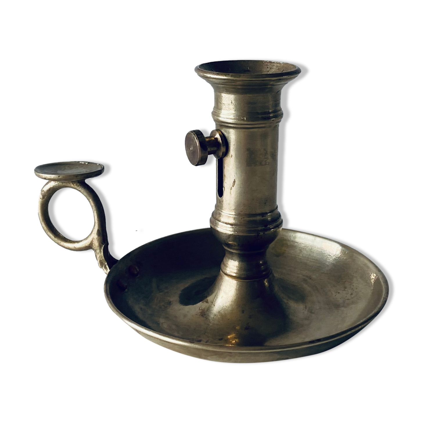 Antique brass candle holder