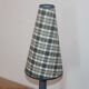 Vintage table lamp in bluish grey ceramic – Conical lampshade in Scottish tartan – 1970s/80s