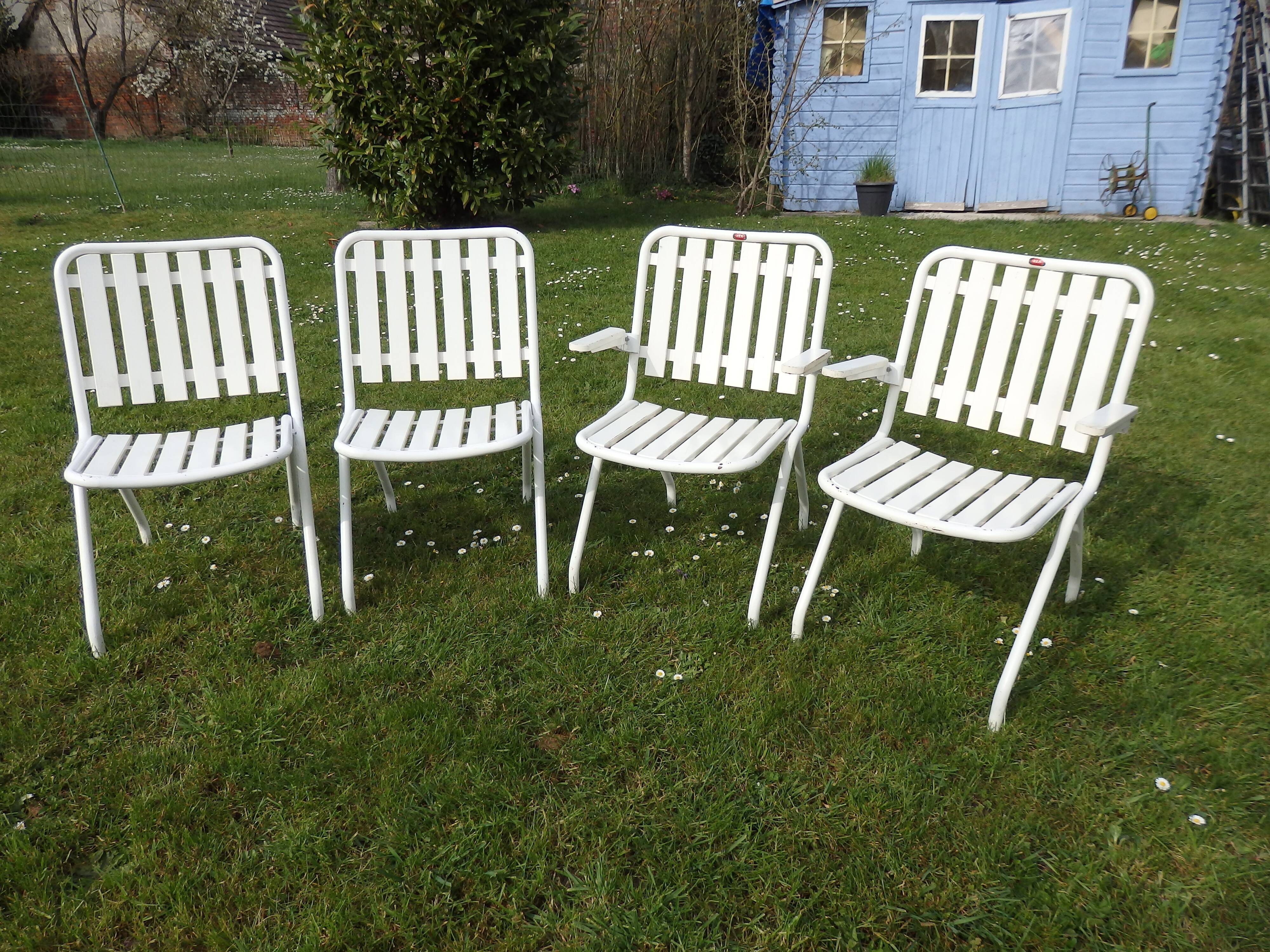 Vintage garden chairs and armchairs H.E.M year 50/60