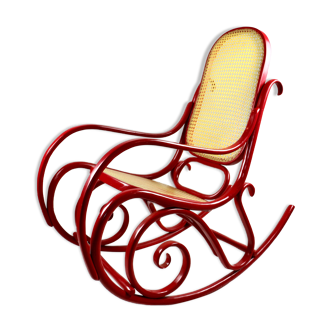 Rocking-chair rouge vintage