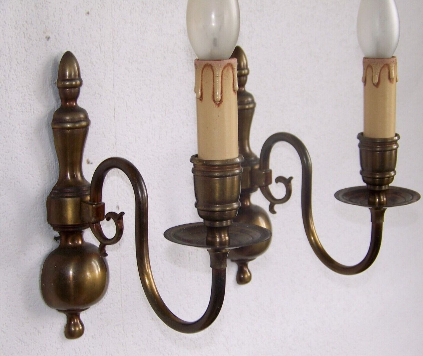 Pair of metal wall sconces
