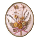 Cadre vintage fleurs séchées verre bombé bouquet éternel