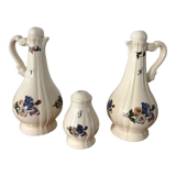 Housewife oil vinegar and salt porcelain Sarreguemines