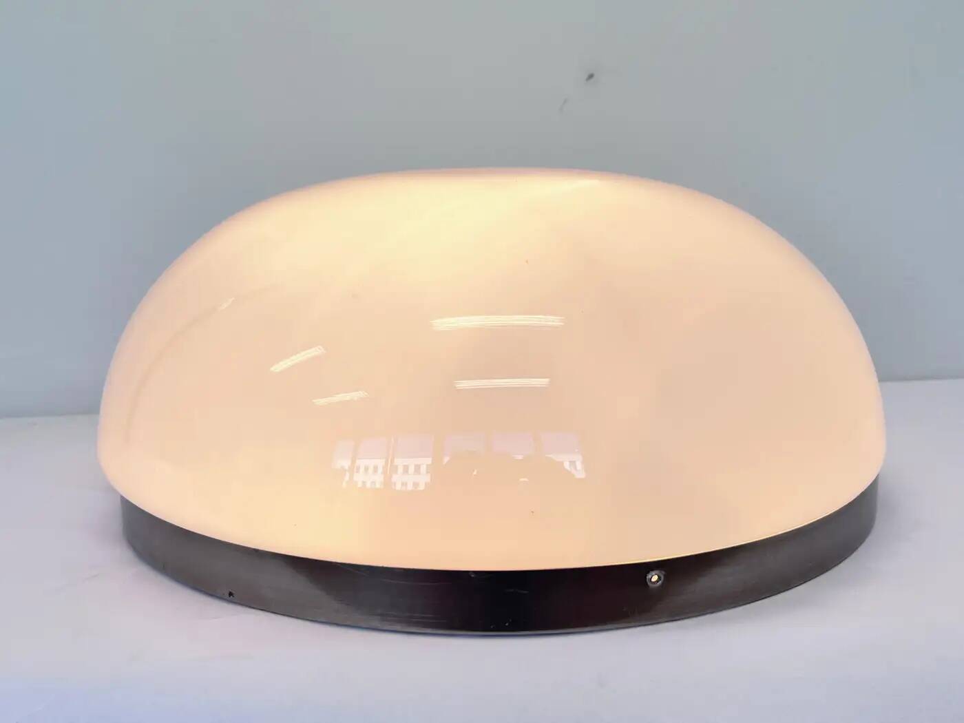 Big chrome Bauhaus ceiling or wall lamp/flushmount, 1940s