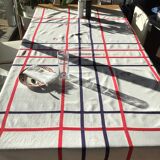 Embroidered tablecloth FL rectangle basque fabric navy and red