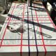 Embroidered tablecloth FL rectangle basque fabric navy and red