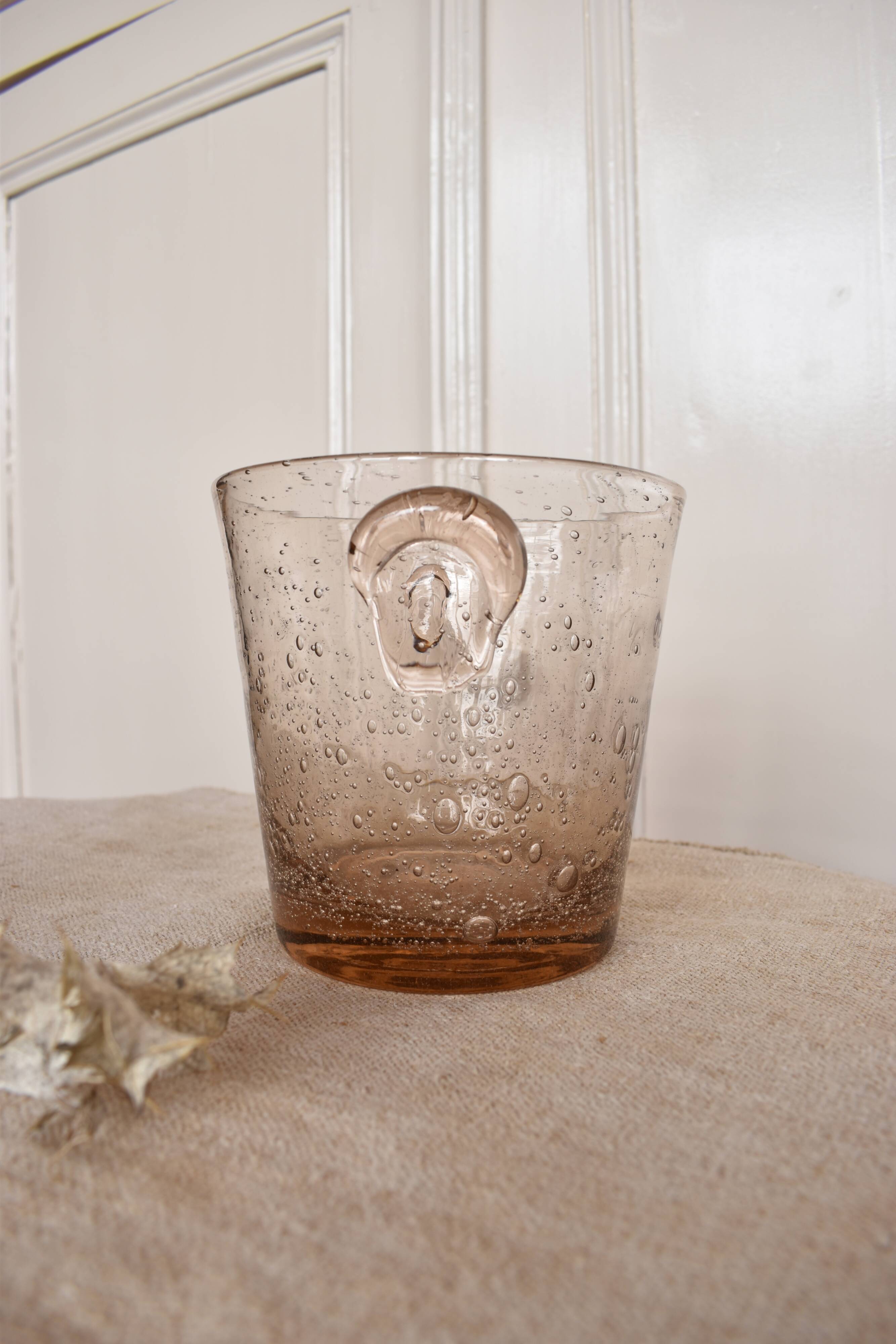 Ice bucket biot old bubble glass