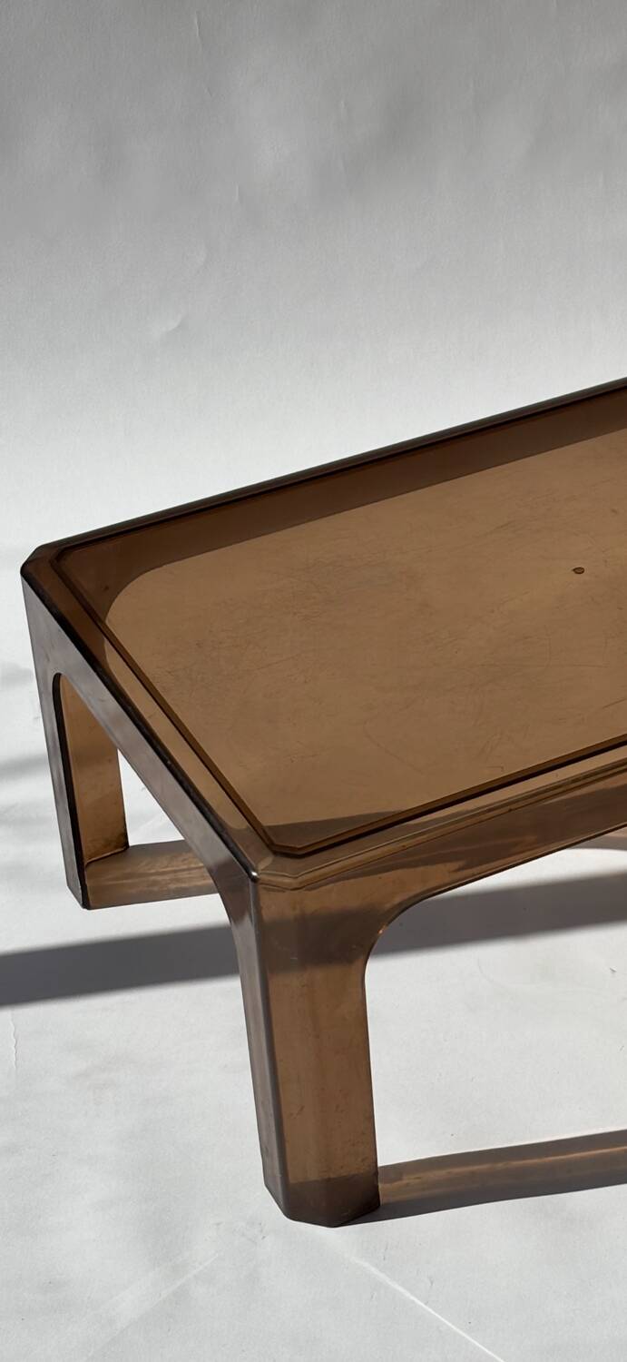 Smoked Plexiglas coffee table, Prisunic 1970