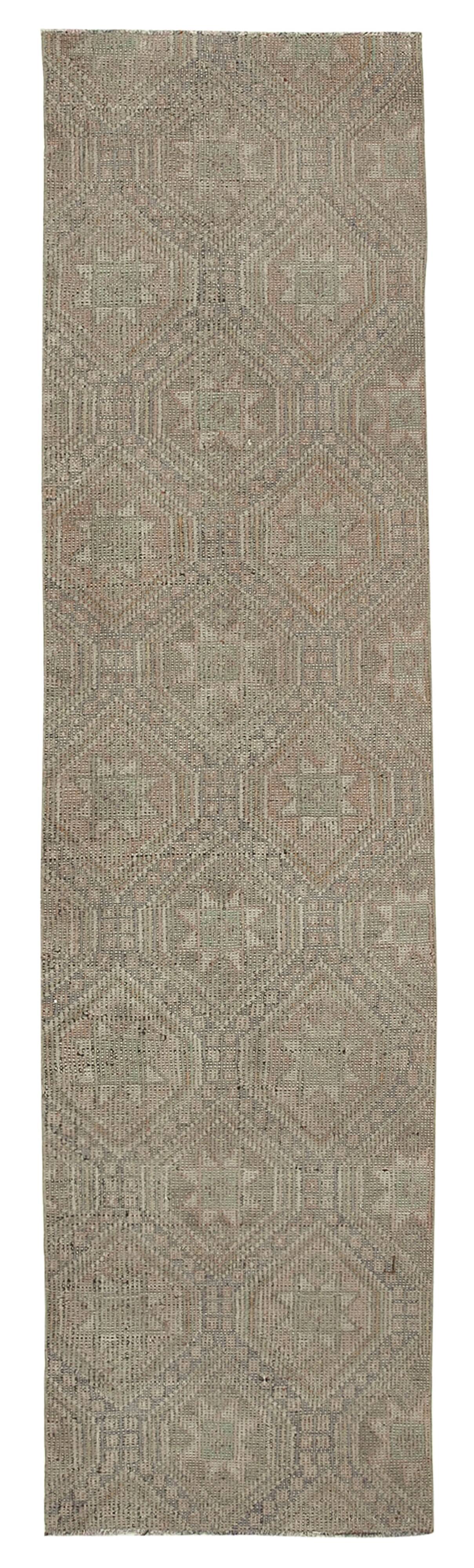 Turkish Handmade Vintage Anatolian Kilim 76 cm x 295 cm