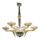 Venetian chandelier in transparent Murano glass circa 1950