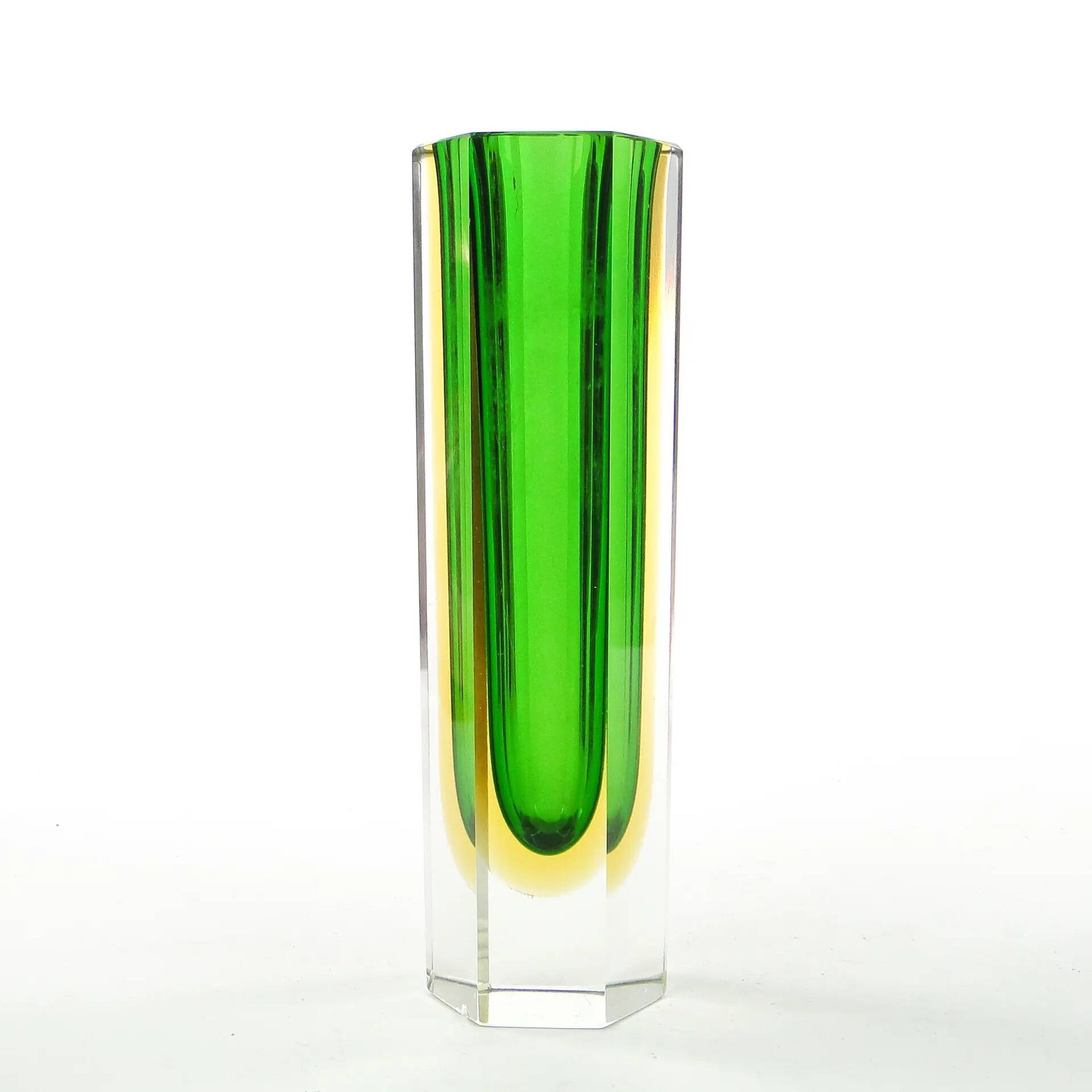 Murano Sommerso vase, mid-century modern, glass, designed by F. Poli, Italy, 1950s