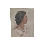 Portrait de femme huile sur toile