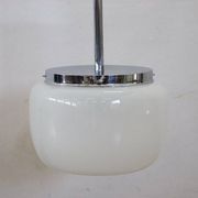 Opaline Glass And Chrome Pendant Light, 1960s