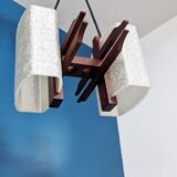 Scandinavian teak pendant light from the 60s