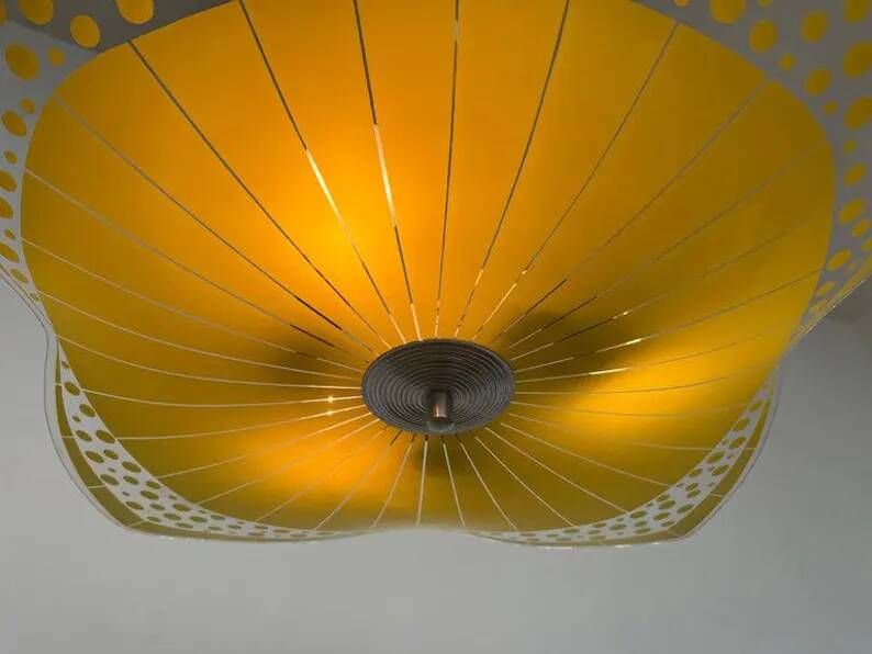 Mid-century design glass pendant by Napako, Czechoslovakia, 1970s.