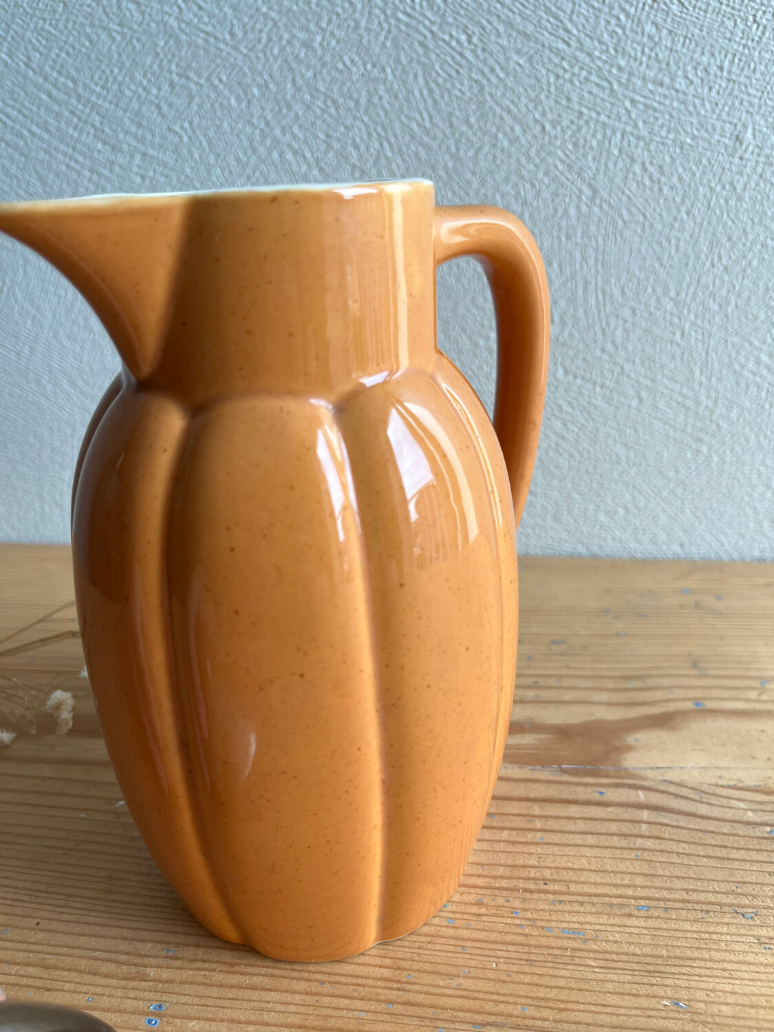 Teapot / jug / carafe / vintage earthenware pitcher in the style of Digoin Sarreguemines.