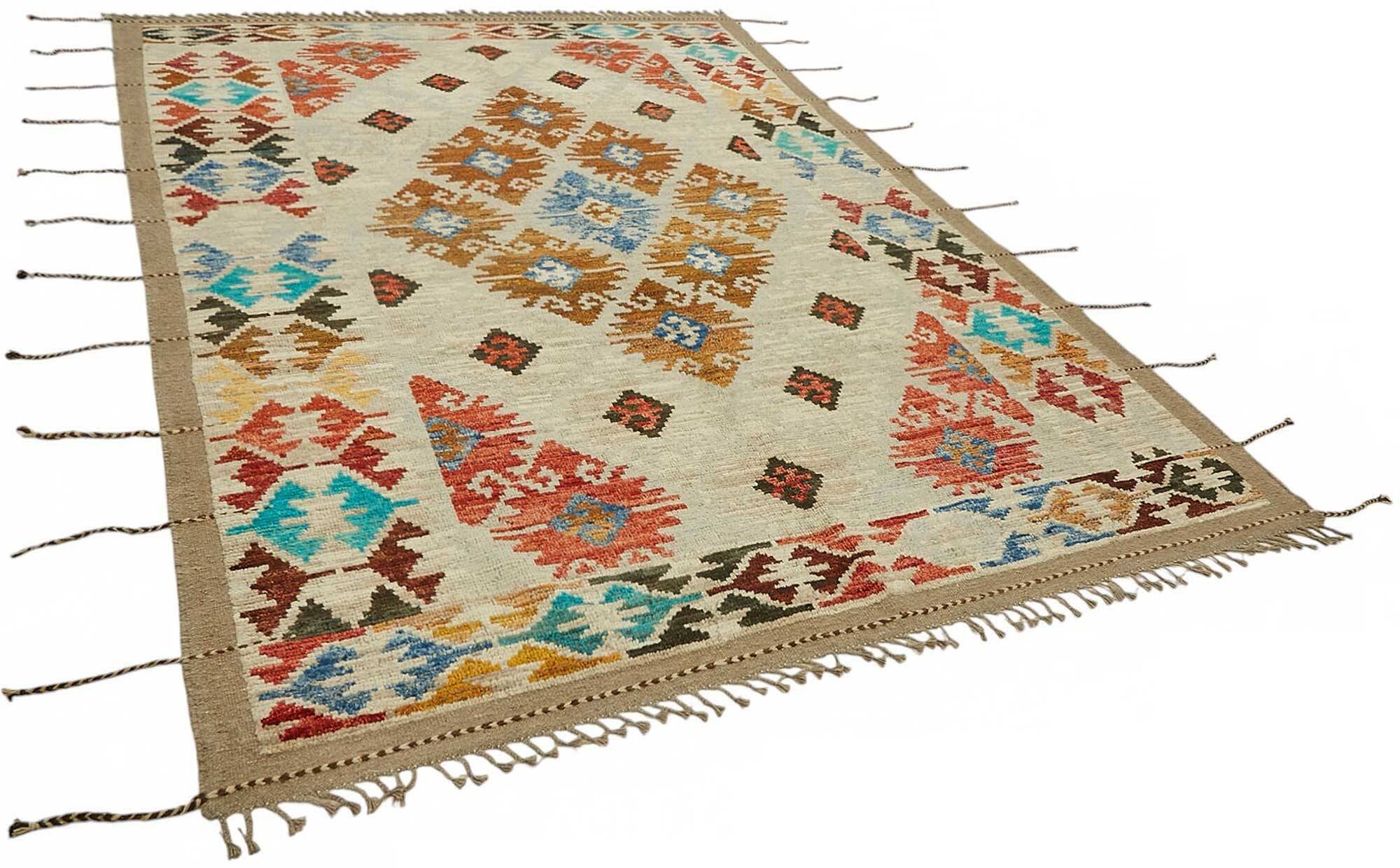Handwoven Tribal One of a Kind 212 cm x 308 cm Multicolor Wool Carpet