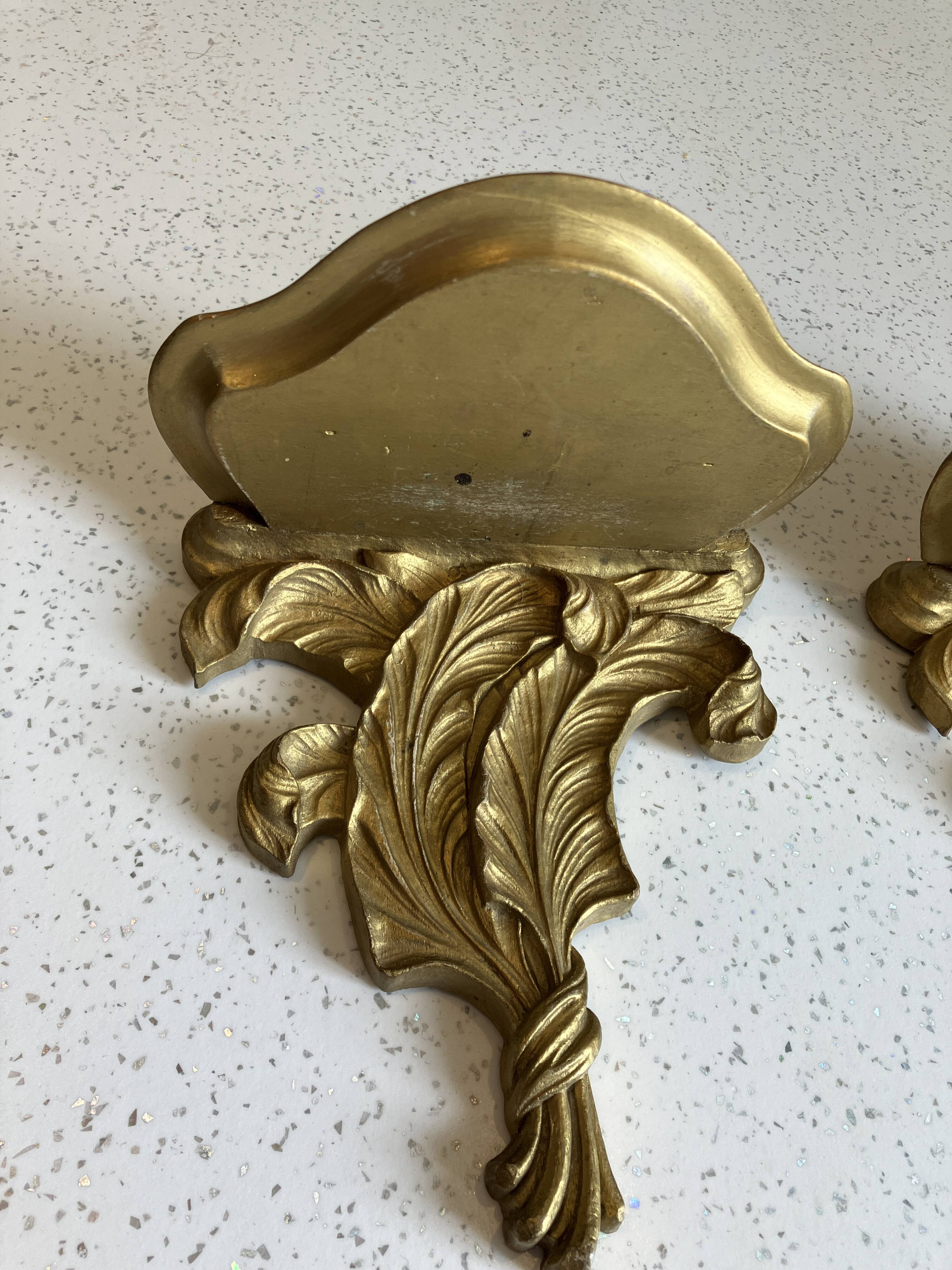 Pair of wooden consoles