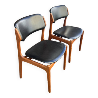 Set of 2 Scandinavian chairs Model 49 by Erik Buch for O.D. Mobler, D