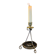 Pair of bronze candlesticks with pietra dura, marble marquetry, circa 1900.
