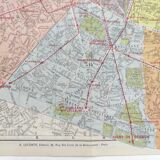 Vintage map Paris and its suburbs 1970