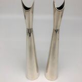 Pair of vases soliflore model "Cardinal", by Lino Sabbatini for Christofle, 1950s
