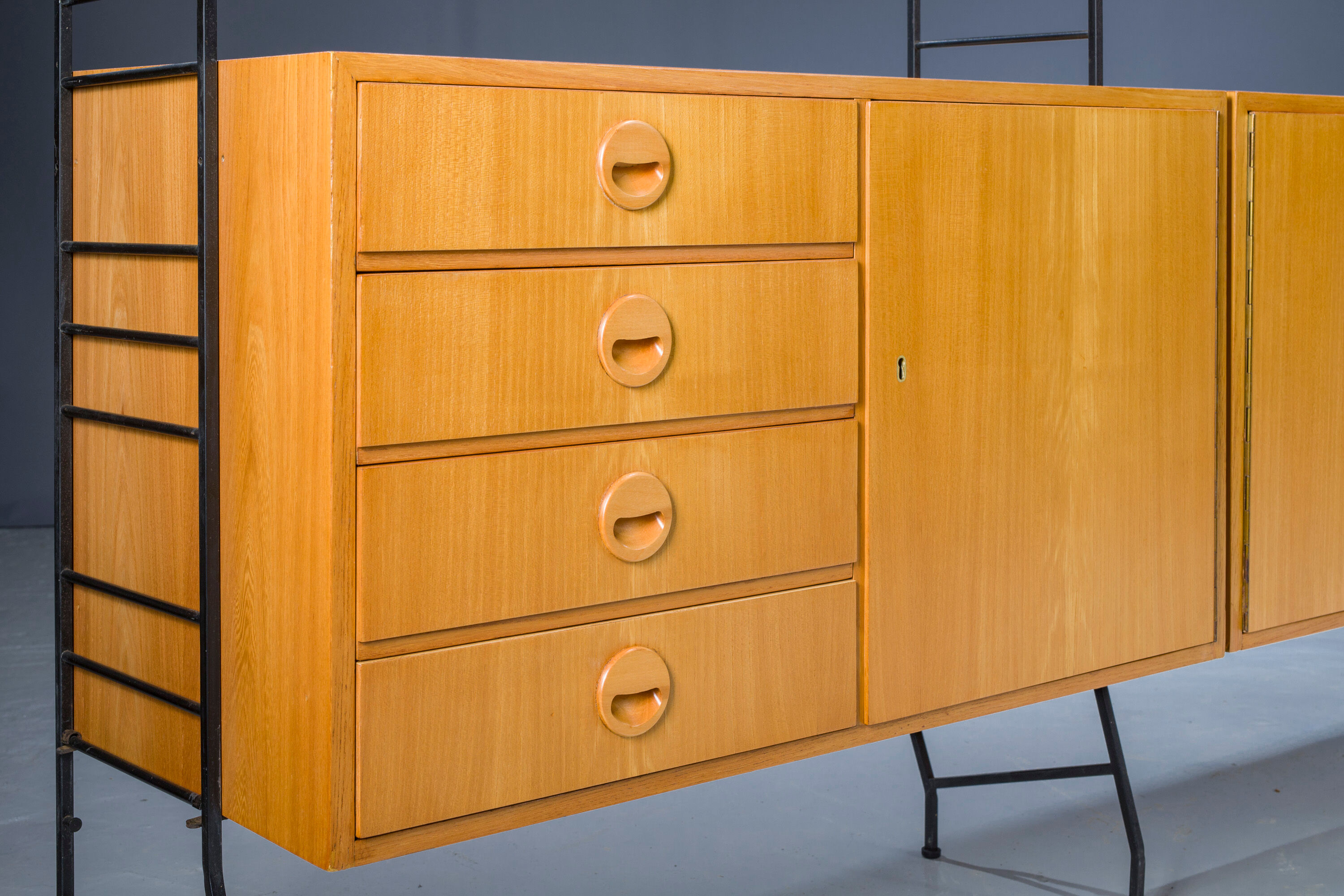 Mid-Century Elm Shelf, 1960s.