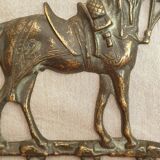 Porte-clés, porte-serviettes, ou porte- torchons mural en forme de cheval harnaché