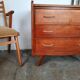 Commode chêne  pied compas, vintage reconstruction
