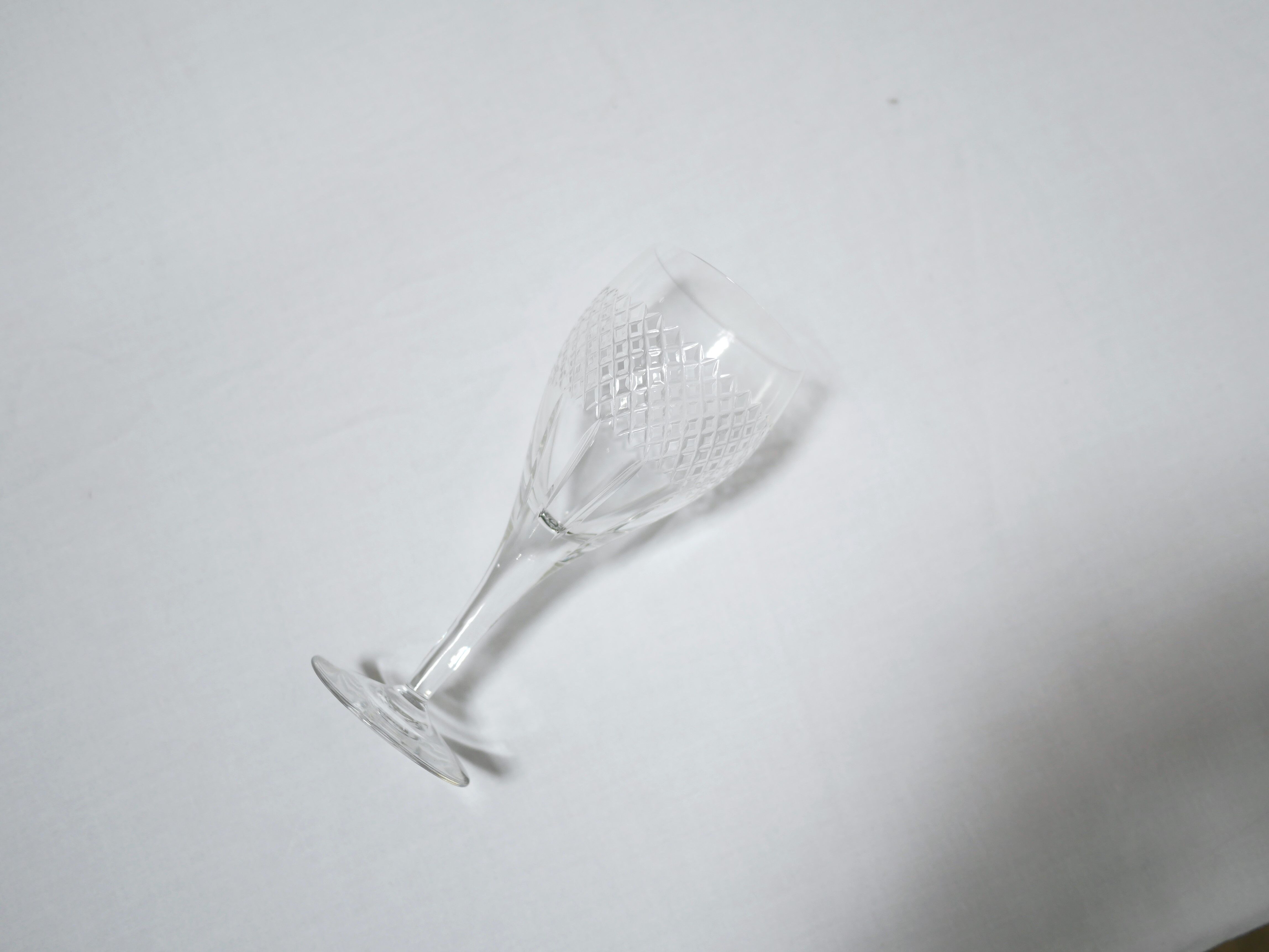 Series of 12 vintage red crystal wine glasses