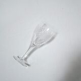 Series of 12 vintage red crystal wine glasses