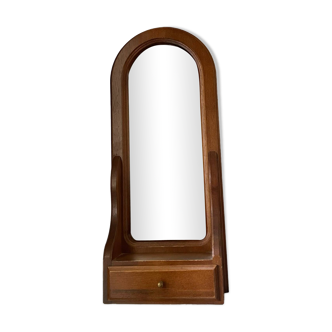 Wooden dressing mirror with drawer