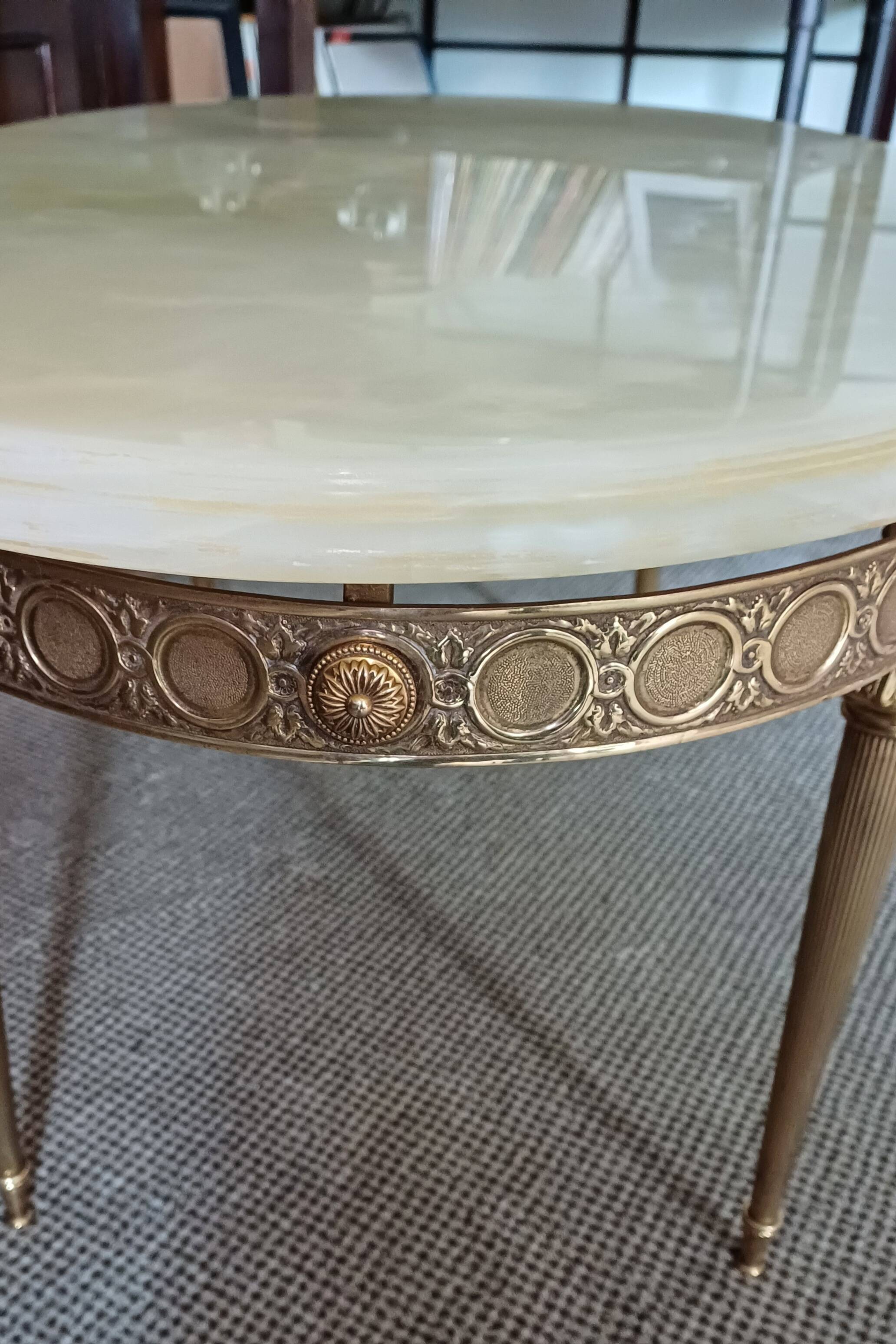 Neoclassical style marble coffee table