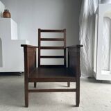 Large fauteuil en bois à dossier inclinable réglable